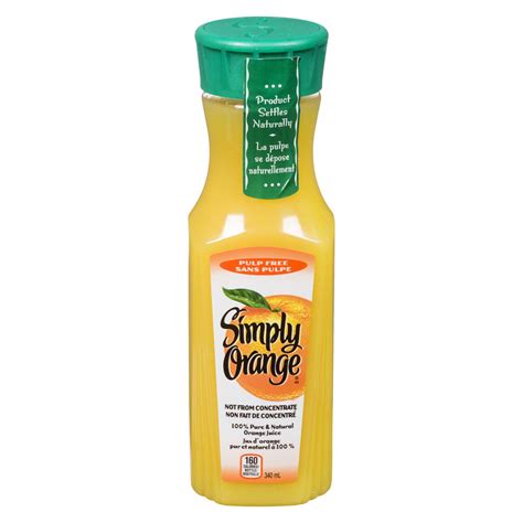 Simply Orange Pure Natural Orange Juice Pulp Free Ml