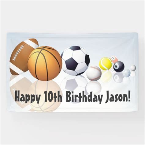 Personalized Sports Birthday Banner Great For A Personalized Boys