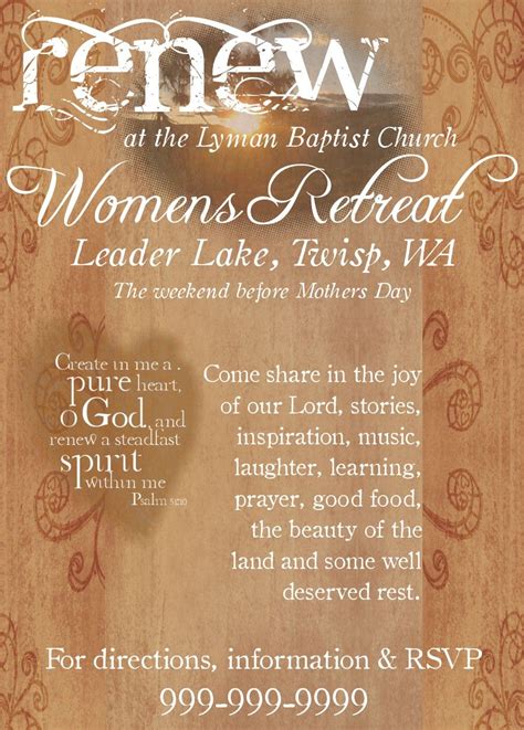 Womens Retreat Flyerthis Might Be A Cool Idea To Bring Up To The