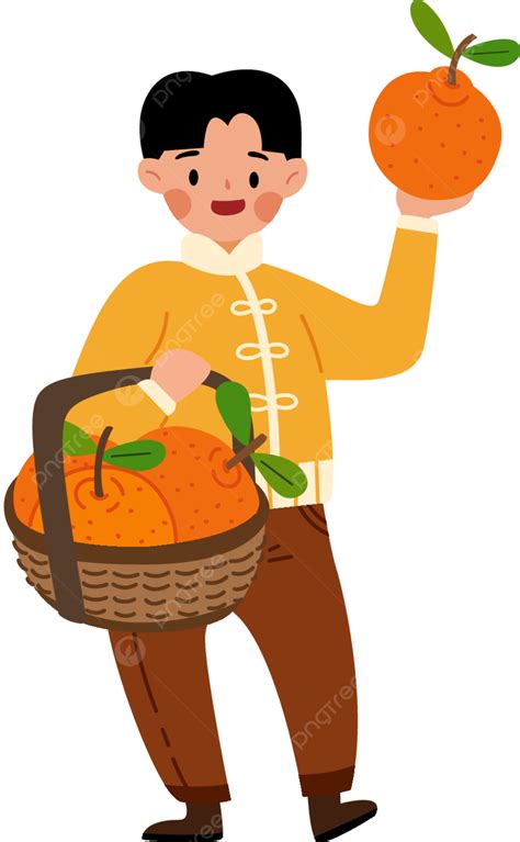 رجل يحمل سلة برتقال ويحمل واحدة رجل احمل سلة Png والمتجهات للتحميل مجانا