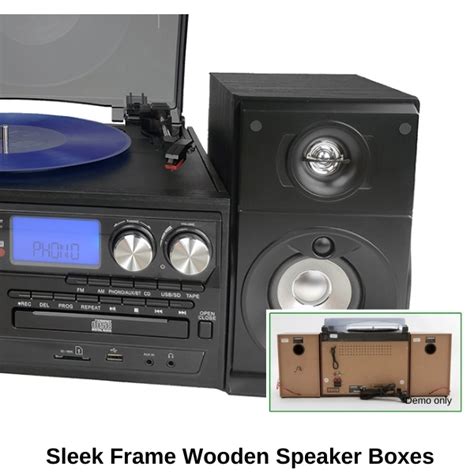 Stereo System Turntable Vinyl Record Player Cassette Recorder Cd