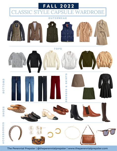 classic capsule wardrobe for fall the perennial prepster