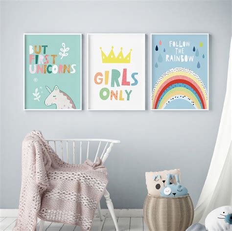 Girls Nursery Prints Kids Wall Art Girls Bedroom Decor Etsy Nursery