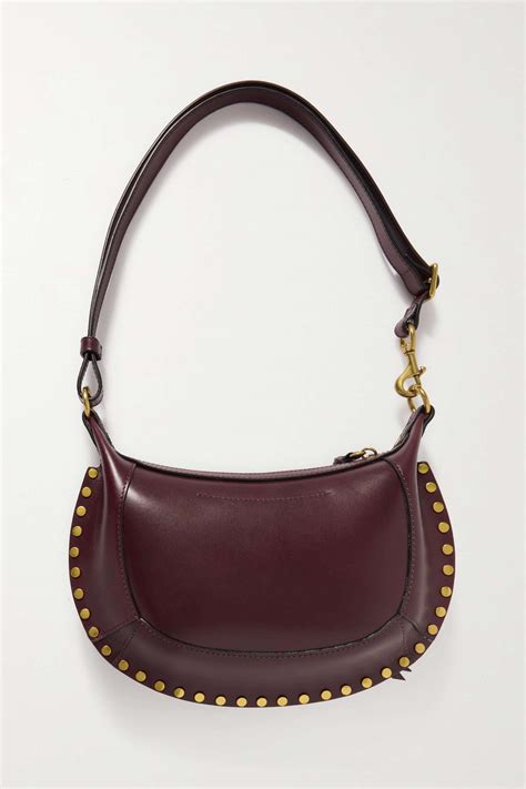 Isabel Marant Oskan Moon Studded Leather Shoulder Bag Net A Porter