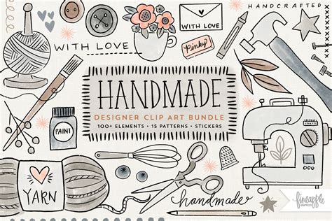 Handmade Clipart Bundle Outline Icons ~ Creative Market