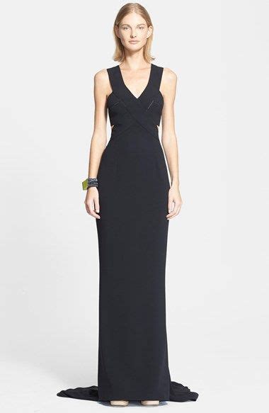 Stella Mccartney Cutout Detail Stretch Cady Gown Nordstrom Gowns