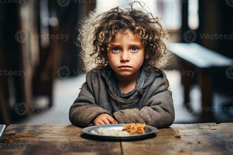 Hungry Starving Poor Little Child Looking At The Camera 27012901 Stock