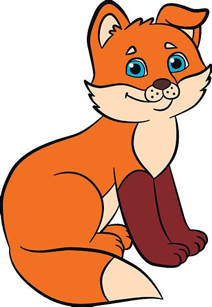 Cartoon Wild Animals For Kids Fox Little Cute Baby Fox Illustrations