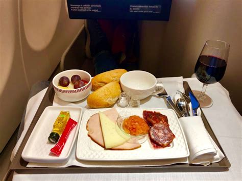 Luxurious Travel Iberia Business Class Dinner Upon Boarding