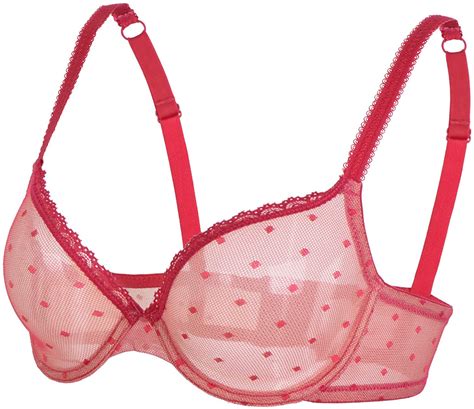 Womens Sheer Unlined See Through Sexy Plunge Demi Bra Lace Balconette