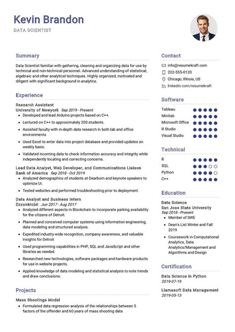 Best Resume Format For A Data Scientist Resume