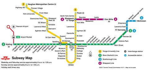 Ttc Subway Map Toronto Subway Line Map Canada