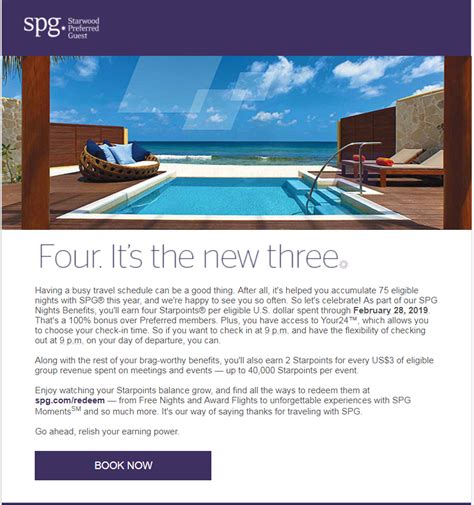SPG 75 Extra Benefits: Fourth Starpoint + Your24 - LoyaltyLobby