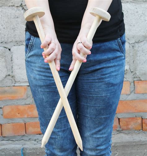 Large Thick Wooden Knitting Needles 20 Mm In Diameter Etsy