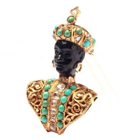 Nardi Blackamoor In Ebony Gold Turquoise And Diamonds At 1stdibs
