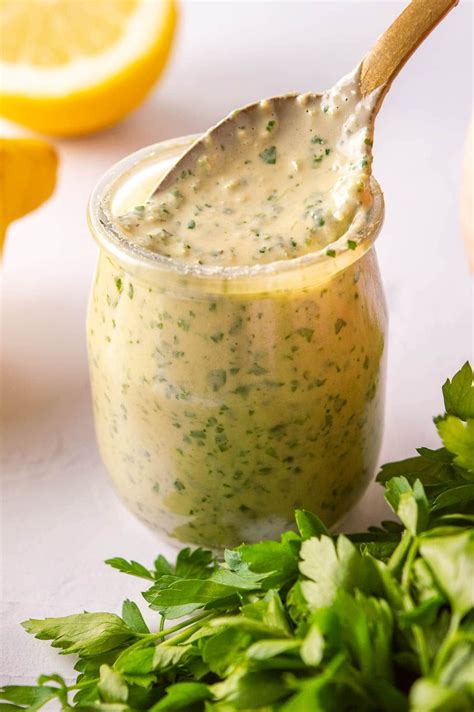 This Creamy Tangy Lemon Herb Tahini Sauce Comes Together In Five Minutes Or Less And Is Dairy