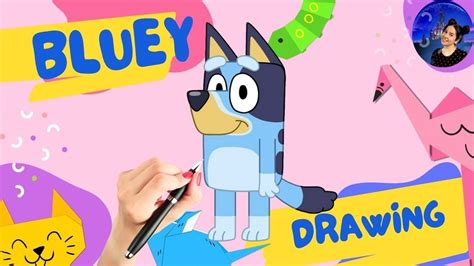 How To Draw Bluey For Kids And Toddlers Lets Draw Easy And Beautiful