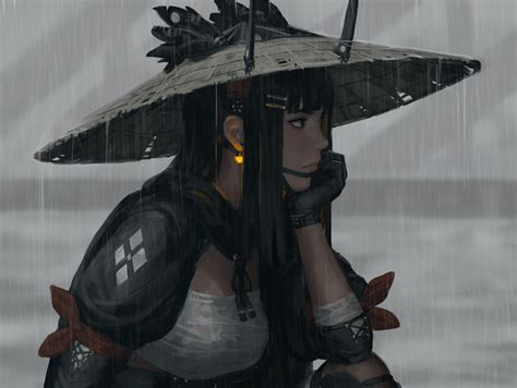 Wallpaper Guweiz Samurai Women Warrior Fantasy Girl Fan Art
