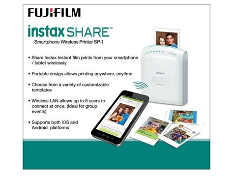 Fujifilm Instax Share Sp 1 Wireless Smartphone Printer Freestyle