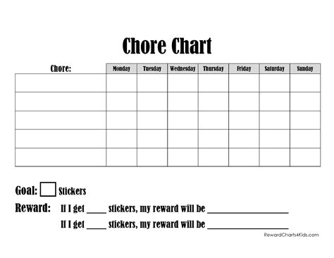 Drawing And Illustration Digital Kids Chore Chart Responsibility Chart