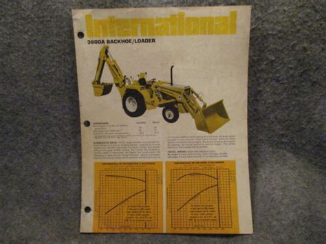 1971 International 3600a Backhoe Loader Tractor Brochure Pamphlet Sheet