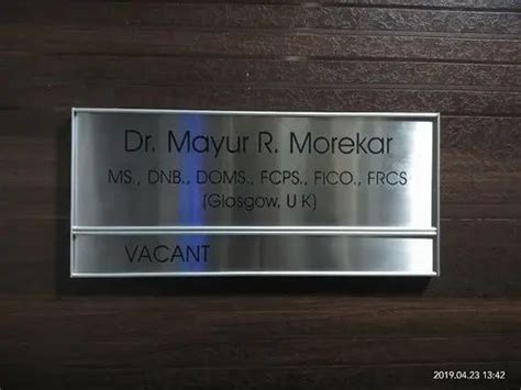 Stainless Steel Office Door Name Plate At Rs 1999piece Stainless