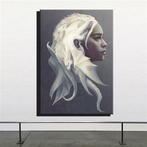 Game Of Thrones Daenerys Targaryen Dragon Canvas Wall Art Poster