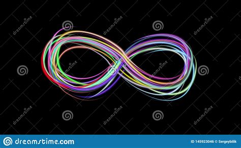 Abstract Rainbow Colors Infinity Symbol Drawn Elegant Lines Stripes