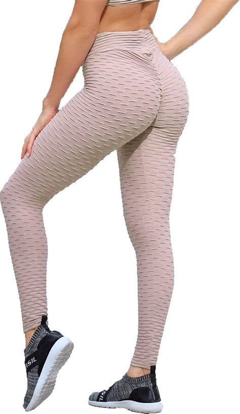 star fashion women honeycomb waffle leggings anti cellulite high waist yoga pants tummy control