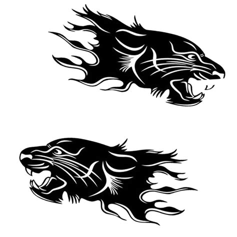 Cool Decal Stickers Fiery Wild Panther Flame Car Body Decal Auto