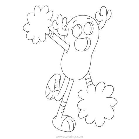 The Amazing World Of Gumball Coloring Pages Cheerleader Penny