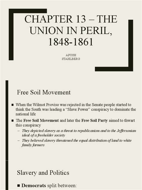 Chapter 13 The Union In Peril 1848 1861 Pdf Abraham Lincoln