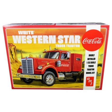 Skill 3 Model Kit White Western Star Semi Truck Tractor Coca Cola 1