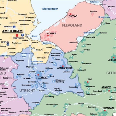 gedetailleerde provinciekaart nederland landkaarten nederland vector map