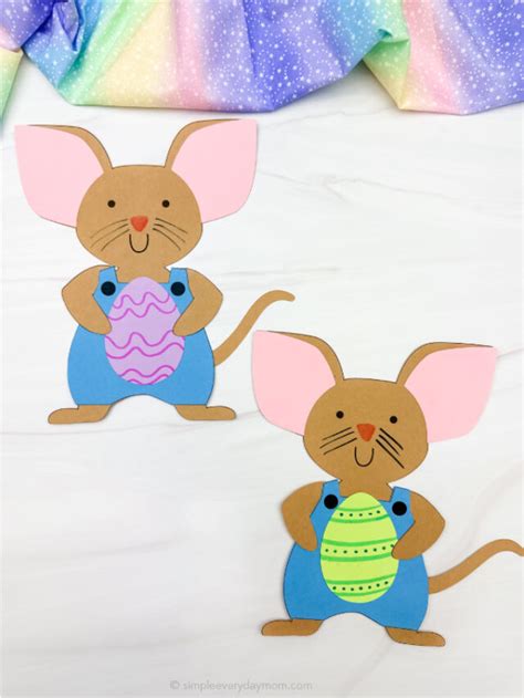 Happy Easter Mouse Craft For Kids Free Template Story Simple