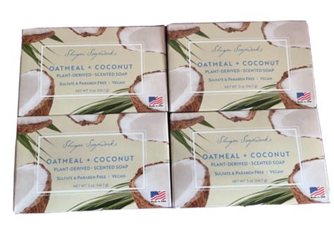Shugar Soapworks Oatmeal Coconut Plant Derived Vegan Scented Soap 4pieces 5oz Ebay
