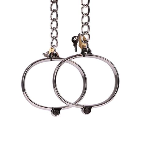 Metal Handcuffs For Sex Bondage Stainless Steel Ankle Cuffs Bracelet With Lock Sex Products Bdsm