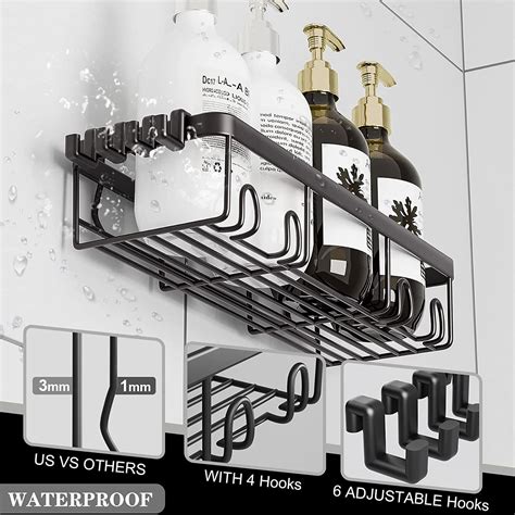 Posyla Shower Caddy Bathroom Shower Organizers Black Shower Shelves For Inside