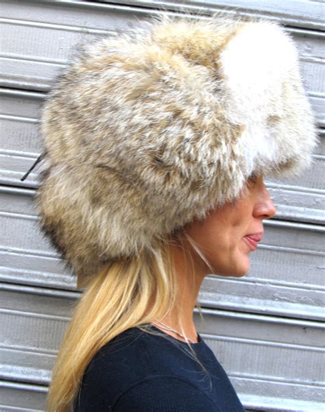 new natural all fur coyote trapper hat madison avenue furs and henry cowit inc