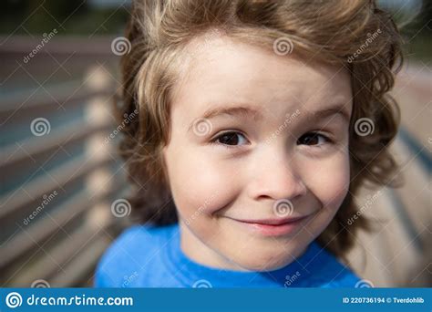 Kids Portrait Close Up Head Of Cute Child Stock Photo Image Of