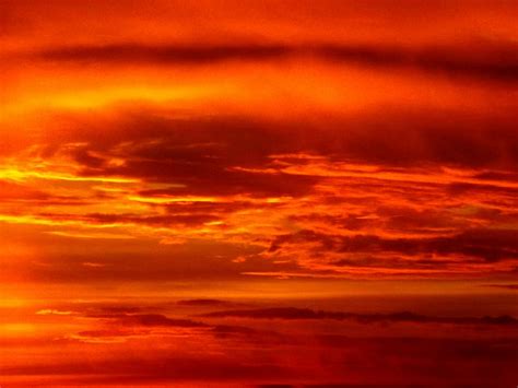 Hd Wallpaper Sunset Cloud Fire Sky Red In The Evening Orange
