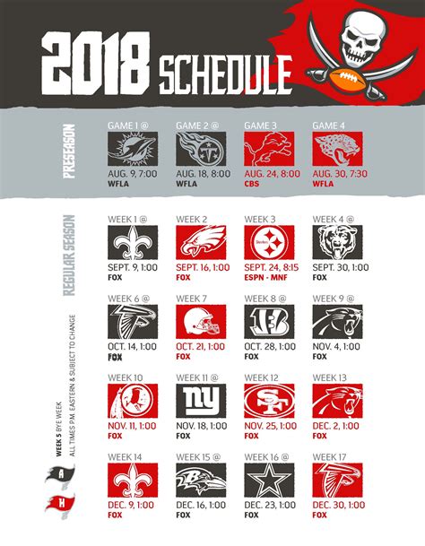 Buccaneers Schedule | Tampa Bay Buccaneers - Buccaneers.com