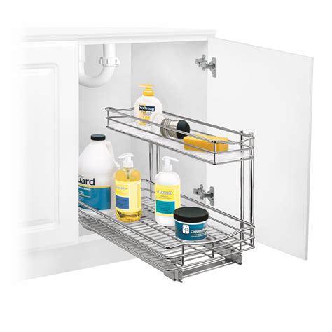 Lynk Roll Out Under Sink Cabinet Organizer Pull Out Two Tier Sliding