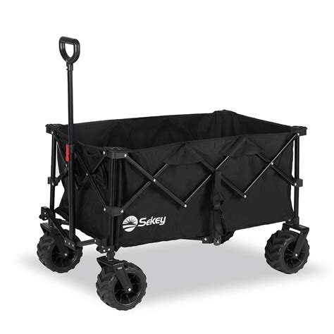 Sekey Folding Wagon Cart Collapsible Outdoor Utility Wagon With All