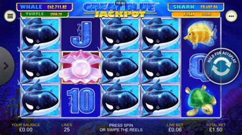 The reels hold a grand jackpot of 10,000 coins and offers various special features, such as free spins bonus rounds, stacked wild symbols, and a handy gamble function. Great Blue Jackpot Slot Review & Game Bonus | Mobile ...