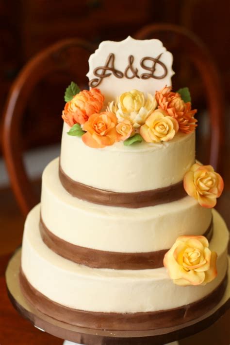 Rustic Fall Themed Wedding Cake Everything On The Cake Is