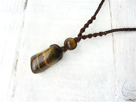 Tigers Eye Necklace Tigers Eye Pendant Protection Necklace Etsy