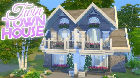 Twin Townhouse Duplex Speed Build The Sims 4 No Cc Youtube