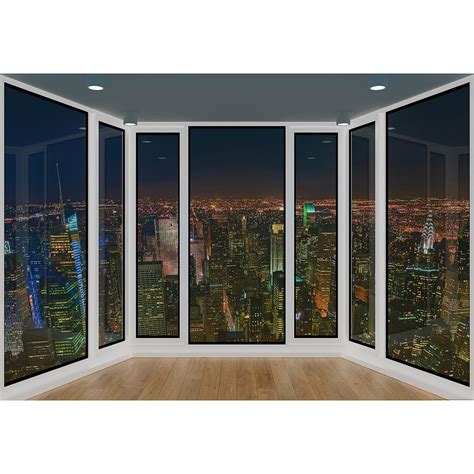 Wg5171 4p 1 3d Panorama Window View Wall Mural By