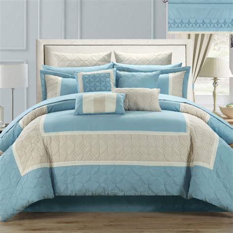 Chic Home Aida 24 Piece Hotel Embroidered Comforter Set Bedding